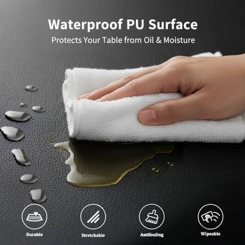 PU Leather Massage Table Cover Protector, Wipeable Waterproof & Oil-Resistant Fitted Replacement Sheet with Elastic & Back Securing Straps for Massage, Spa & Lash Beds, Fits 28?32¡± Wide