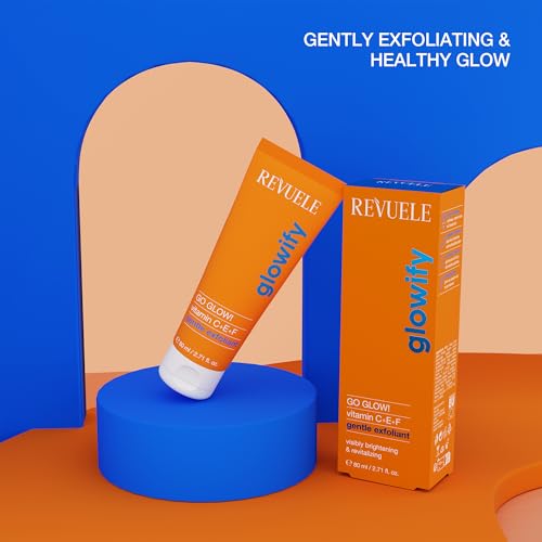 Revuele Go Glow! Gentle Exfoliant 2.7 fl.oz ? Brightening & Hydrating Daily Face Gel Polish with Vitamins C, E & F ? Smooth, Radiant Skin