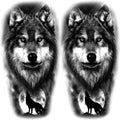 2 Sheets Realistic Animal Temporary Tattoos Stickers Moon Roar Wolf Designs For Men Waterproof Arm Leg Fake Body Art, Gym & Parties Bold Masculine Decals