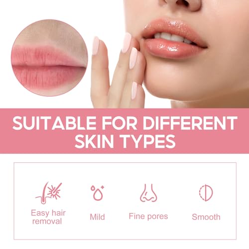 Facial Hair Removal Cream,Peach Facial Depilatory Cream for Upper Lip and Chin,Gentle Facial Hair Removal Painless Hairs Removers for Body Face Lips