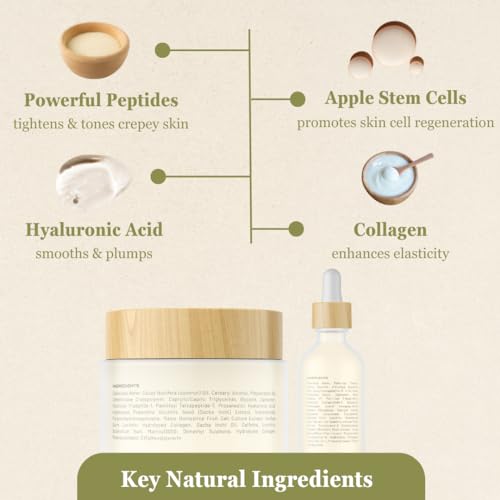 Skin Revival Bundle: Crepe Repair Cream (8.1 Oz) & Anti-Aging Night Serum (1.7 Fl Oz) ? Diminish Crepey Skin, Fine Lines & Wrinkles with Powerful Collagen Boosting Formula