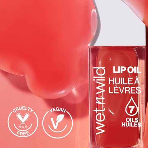 wet n wild Lip Oil - Lightweight, Non-Sticky, Hydrating & Nourishing Formula with Marula & Jojoba Oils, Vegan & Cruelty-Free - Cedar Rose (Pack of 2)