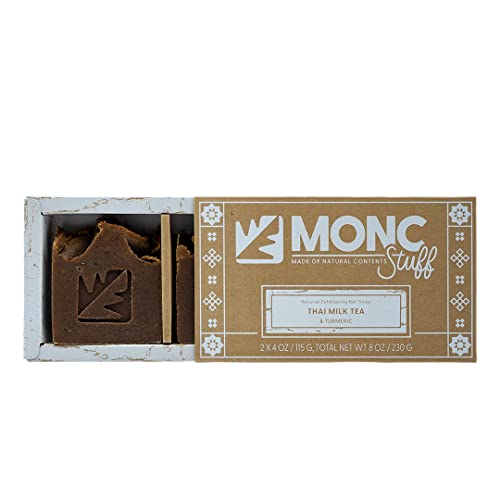 Natural Bar Soap (Thai Milk Tea & Turmeric) for Men and Women - Handmade with Organic Coconut Oil, Rice Milk, and MORE - Cold Process Soap for Face and Body - 2 Bars in a Pack