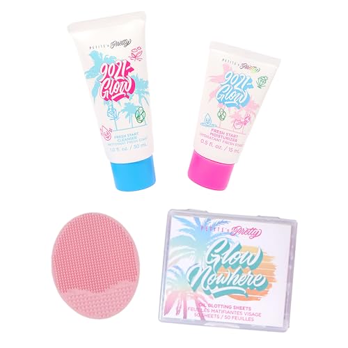 Petite ¡®n Pretty Skincare Gift Set ? Cleanser, Moisturizer, Pink Scrubber & Oil Blotting Sheets for Kids