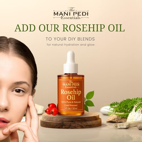Rosehip Oil for Face. 100% Pure, Natural, Cold-Pressed & Organic. Natural wealth of vitamins that help nourish & hydrate your skin - 1 Fl Oz