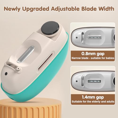 Adjustable Blade Opening Electric Nail Clipper for Thick & Thin Nails, Electric Nail Clippers for Seniors & Adults, Baby Electric Nail Trimmer, Automatic Nail Clipper for Fingernail & Toe (Green)