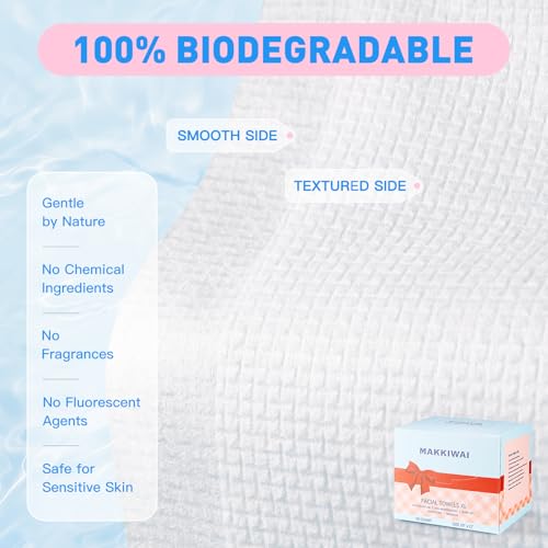 Face Towels Skin Club,1 Pack 100 Ct makeup remover wipes, 10"¡¿12" Disposable eyelid wipes XL, Ultra Soft Makeup Remover Dry Wipes, Facial Towel