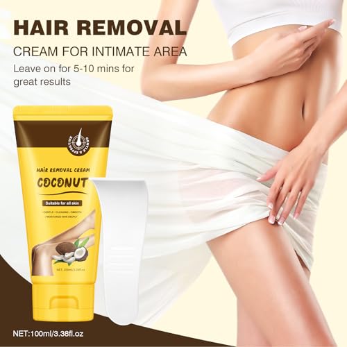 Hair Removal Cream for Women, Sensitive Depilatory Creams for Bikini, Private Areas, Pubic, Body, Legs, and Underarms, Painless Flawless Depilatory Cream