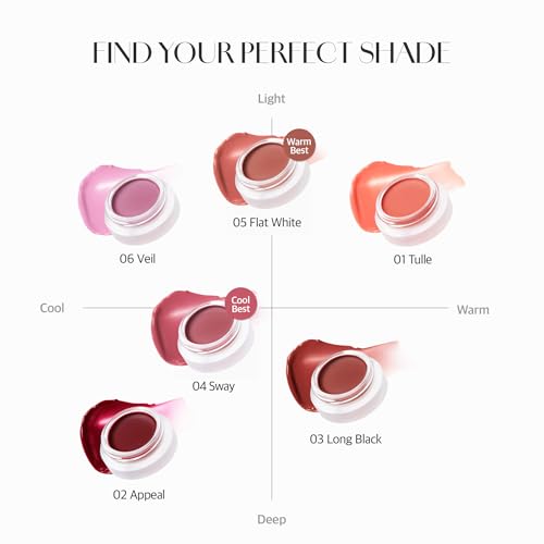 BEIGIC Flush Lip & Cheek Balm - Vegan Buildable & Blendable Multiuse Balm | Natural Flush & Glow | Glowy Blush for Cheeks | Dewy Korean Make Up Cream Blush | 05 Flat White - Neutral Beige, 0.14 fl.oz