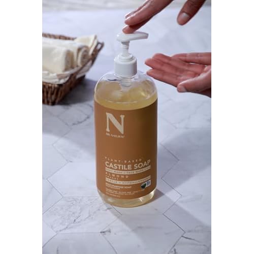 Dr. Natural Castile Liquid Soap, Almond, 2 pc - Sulfate-Free, Paraben-Free, Cruelty-Free Multi-Purpose Soap with Shea Butter, Coconut Oil, Olive Oil