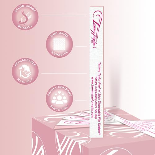 Tammy Taylor 100 Grit Acrylic Finger Nail Files for Women, 100/180 Limas para U?as & Emery Boards for Nails, Professional Manicure Tools, Salon Art Supplies & Accessories, Disposable Fingernail File
