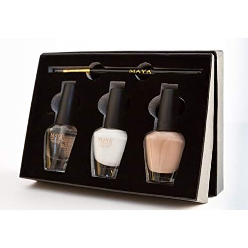 MAYA HALAL, BREATHABLE & TOXIN-FREE VEGAN NAIL POLISH (FRENCH MANICURE SET with brush).
