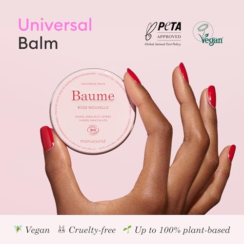 Manucurist Organic Hand Balm ? Multi-Purpose 100% Organic Hand & Nail Lip Treatment ? Coconut Oil, Damask Rose Oil ? Magic Balm ? Hand Care - Lip Care ? Practical Gift for Women - Travel Beauty