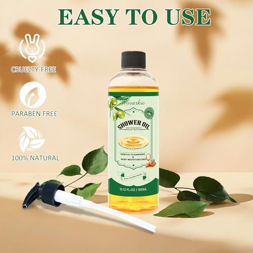 2 Pack Shower Oil with Organic Argan - Moisturizing Body Wash for Women, Natural & Vegan, for Sensitive Skin - Deep Hydration & Silky Smooth Feel (Rooftop Garden)