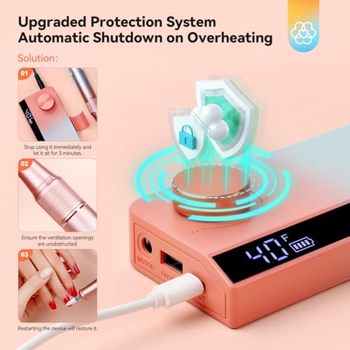 SAVILAND Electric Nail Drill Professional: 40000RPM Upgrad Nail Drill Kit 2026 Beautiful Gradient Sunset Color Scheme Nail D rill Machine Portable Nail File & Buffers Salon Use Manicure Pedicure