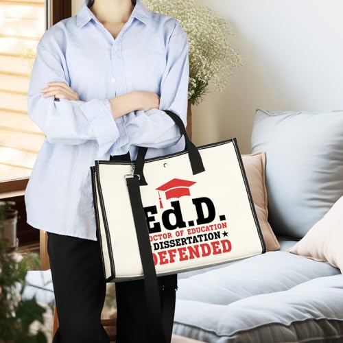 CMNIM EdD Gift Doctor Of Education Dissertation Defended Makeup Bag for Doctorate Graduation Gift for Her
