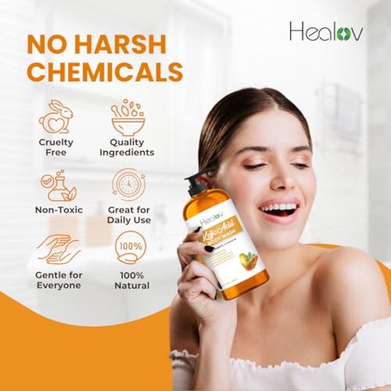 Kojic Acid Soap for Hyperpigmentation ? Skin Brightening Kojic Papaya Body Wash ? Dark Spot Soap Reduces Acne, Scars, and Evens Tone ? Turmeric Body Wash for Brighter Glowing Tone