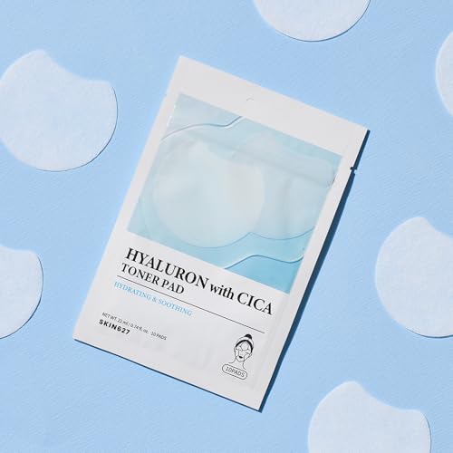 Hyaluron with Cica Toner Pad | Korean Facial Sheets with 6 Types of Hyaluronic Acid and Centella Asiatica | Deep Hydration and Soothing Care | 10 Pads x 5 Pack