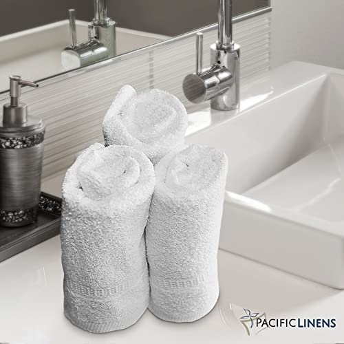 Pacific Linens Washcloths Towels, 100% Cotton, 13x13 inch Face Fingertip Towel for Bath and Kitchen Use - Wash Cloths, 12PK