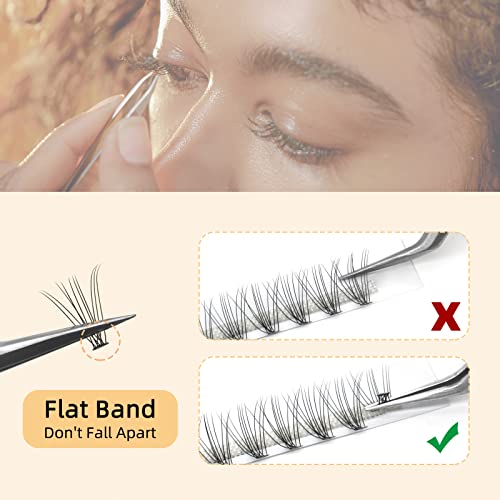 Cluster Lashes 240Pcs Individual Lashes 10D+20D D Curl Mix8-14mm & Cluster Lashes 72 Pcs Wide Stem Individual Lashes C/D Curl 8-16mm