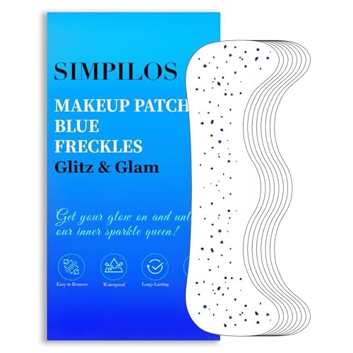 Blue Face Glitter - Waterproof and Long-Lasting Body Glitter Makeup Patches, Sparkle Rave Accessories for Festivals and Parties (Blue - 8 Sheets)