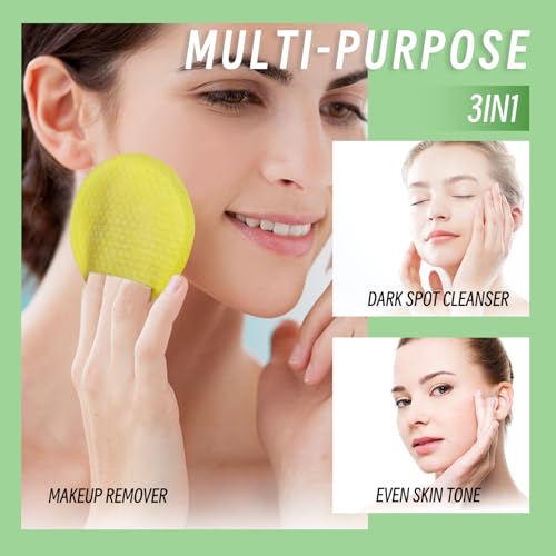 Kojic Acid Cleansing Turmeric Pads: 30 Packs Individually Wrapped Face Makeup Remover - Face Scrub Pads
