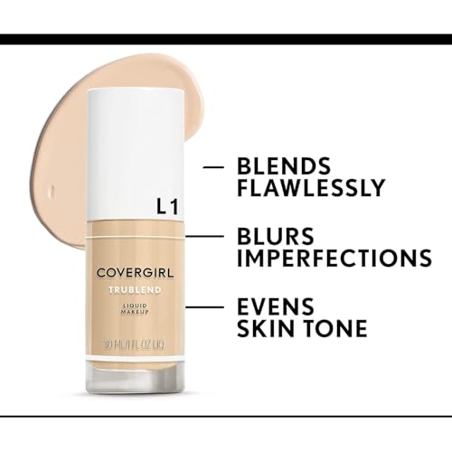COVERGIRL, truBlend Liquid Foundation Makeup, Warm Beige, 1 oz, 1 Count (packaging may vary) (Pack of 2)