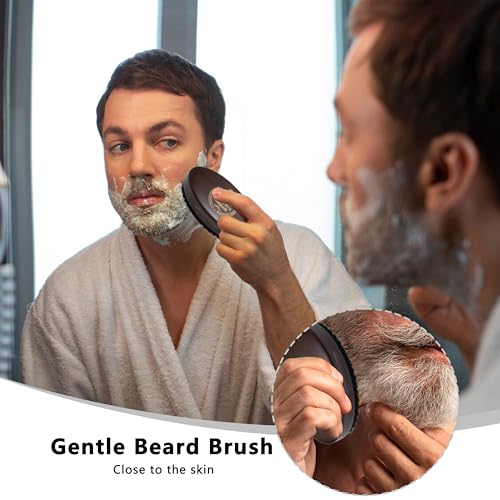 Boar Bristle Beard Brush for Men, Natural Wood Travel Pocket Hair Brush, Grooming Comb for Beards and Mustache (Hat)