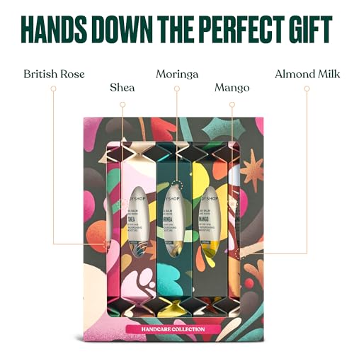 The Body Shop Handcare Collection 5 Piece Gift Set | Includes- British Rose, Shea, Moringa, Mango & Almond Milk Hand Balms | Vegan