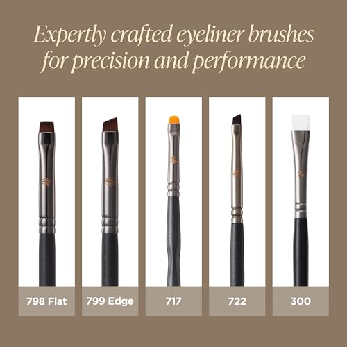 Piccasso 300 Eyeliner and Concealer Brush ? Dual-Use Angled Brush for Gel Eyeliner and Spot Concealing, Soft and Precise Eye Makeup Brush for Tightlining and Coverage, Korean Professional Makeup Tool