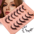 False Eyelashes Wispy Lashes Natural Look Fake Eyelashes 7 Pairs Cat Eye Lashes Mink Fluffy Strip False Lashes Fox Eye Lashes Pack