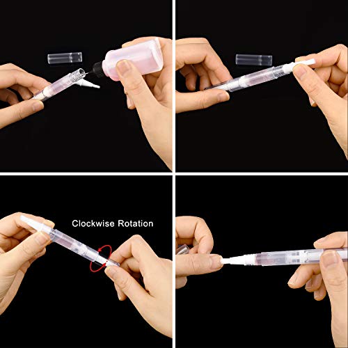 Awpeye 30Pack 3ML Transparent Twist Pens, Empty Nail Oil Pen Brush Cosmetic Lip Gloss Container Applicators