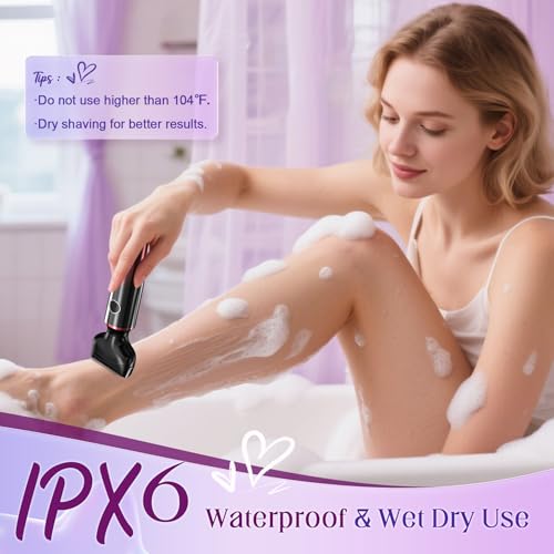Electric Razors for Women, 3 in 1 Womens Electric Leg Shaver Cordless Painless Facial Hair Removal for Arms, Underarms, Eyebrows Bikini Trimmer, Portable and Safe Wet and Dry Use Women Shaver