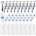 Hushee Shave Kit Bulk Travel Shaving Cream Disposable Twin Blade Razors and Cream Individually Wrapped Smooth Razor with Clear Cap Toiletries for Hotel Shelter Camping Travel Homeless (100 Pack)