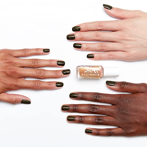 essie Expressie FX Filter Quick-Dry Vegan Nail Polish, Gold Glitter Shimmer Top Coat, 24K, 0.33 fl oz