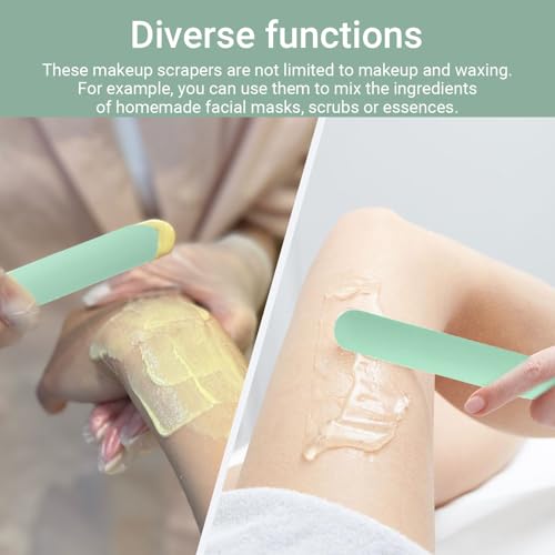 9 Pieces Wax Stick Non-stick Wax Spatulas Silicone Reusable Beauty Makeup Spatulas Different Sizes Silicone Scrapers for Cosmetic Bottles Hard Wax Stir Sticks Set Hair Removal Waxing Applicator