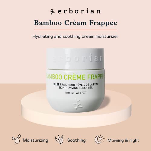 Erborian - Bamboo Creme Frappee Facial Moisturizer - Hydrating & Soothing Moisturizing Cream for Dehydrated Skin - Bamboo Waterlock Complex for Soft & Hydrated Skin - Korean Skincare - 1.7 Oz
