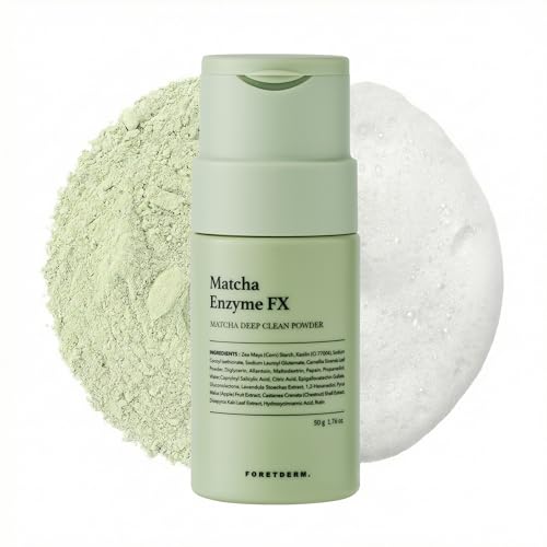 Matcha & Enzyme Powder Wash, Gentle Face Wash for Sensitive Skin, Removes Impurities, Daily Exfoliating Pore Cleansing Foam, Powder to Foam, Fragrance Free Korean Skincare 1.76 oz