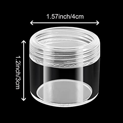 HOIGON 96 Pieces 20g 20ml Clear Plastic Sample Containers, Leak-Proof Round Plastic Cosmetic Containers with Lids, Clear Plastic Pot Jars for Creams, Lotions, Makeup, Colored Acrylics