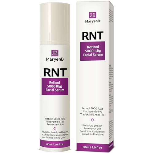 Retinol 5000IU, Niacinamide 1%, Tranexamic Acid 1% Face Serum ? Moisture Enhancing Essence with Hyaluronic Acid, Vitamin E, Gentle for Daily Skincare, 2 Fl Oz (60ml)