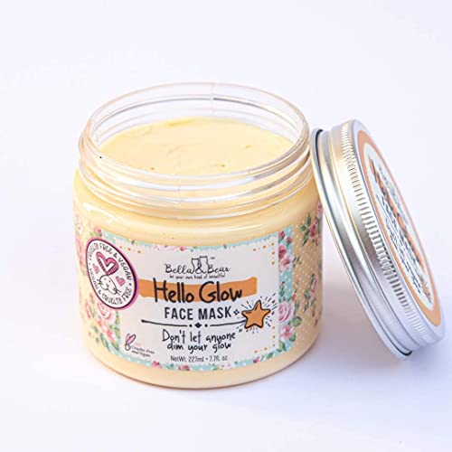 Bella & Bear Hello Glow Face Mask for refining and brightening - Vegan - 6.7oz