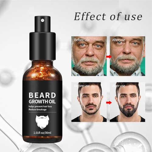 2 Pcs Beard Growth Oil, Unscented Beard Oil for Sensitive Skin Natural Soothing Moisturizer Softer & Thicker Shave Oil Beard Oil for Men Gifts for Him