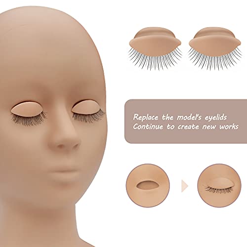 6 pairs of replaceable eyelids (2 boxes), MAIZOA Eyelash Replacement Eyelids,used for eyelash training and practice makeup eyelash extension (Wheat color)