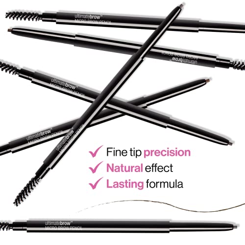 wet n wild Ultimate Brow Micro Eyebrow Retractable Pencil, Soft Brown, Ultra Fine 1.5mm Tip, Draws Tiny Brow Hairs (Pack of 2)
