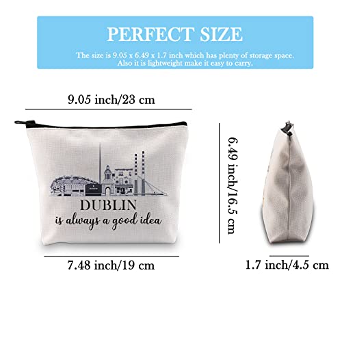 GJTIM Dublin Holiday Vacation Trip Surprise Gift UK Travel Gift Ireland Vacation Gift Dublin Ireland Travel Souvenir Gift Travel Makeup Bag For Irish Lovers (Good Idea Dublin Bag)