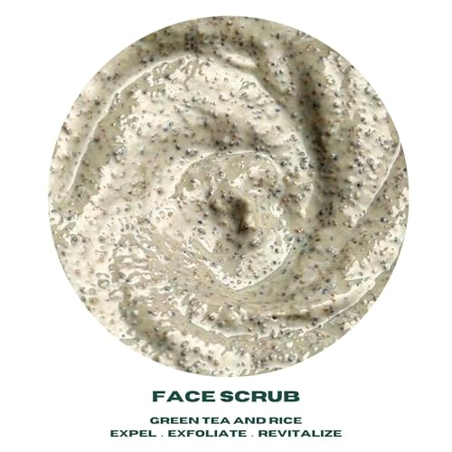Urth Men's Exfoliating Face Scrub with Green Tea & Rice (4 oz), Deep Cleansing, Minimizes Blackheads, Smooths Skin, Daily Facial Scrub for Sensitive Skin, Exfoliator for Men, Revitalizes & Refresh
