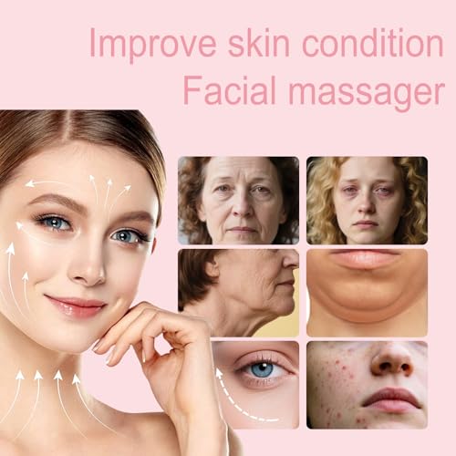 Face Massager Tool 4 Color Modes Red Light Therapy for Face Neck Skin Care at Home £¬Gua Sha Facial Tools, Pink