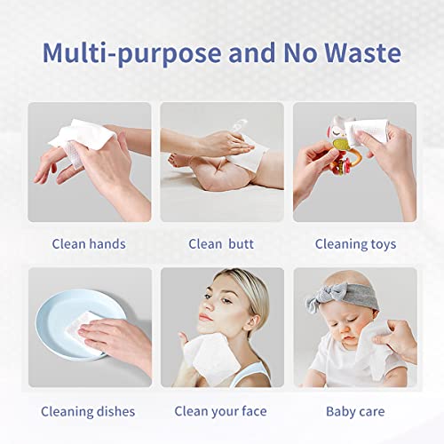 Disposable Face Towel, MSOEUESO Cotton Facial Tissues, Dry Face Cloths, Thick Facial Wipes, Makeup Remover Wipes, Ultra Soft for Adults and Baby 100 count, 1 pack