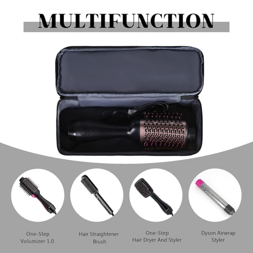 Double-Layer Travel Carrying Case Compatible with Revlon One-Step Hair Dryer Brush/Volumizer/Styler/Shark FlexStyle Attachment Portable Storage Organizer Bag Hair Tools Travel Bag (Bag Only)