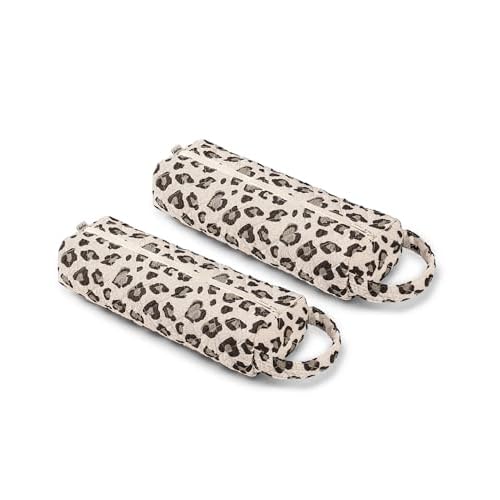 2Pcs Soft Hair Tools Travel Bag Quilted Carrying Case for Shark Hair Air Wrap Dryer Case Cosmetics Toiletry Organizer, Gift for Women (Leopard)